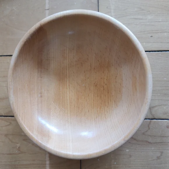 Japanese Mid Century Natural Wood Serving Bowl Set - Picture 5 of 11